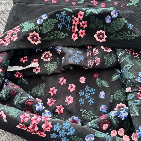 ZARA Black Embroidered Floral Mini Dress NWT Ref 4786/245 Blogger Fav Large L - Picture 12 of 14